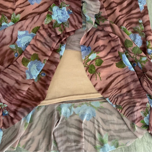 ASOS Pink and Blue Floral Midi Dress - Picture 8 of 8